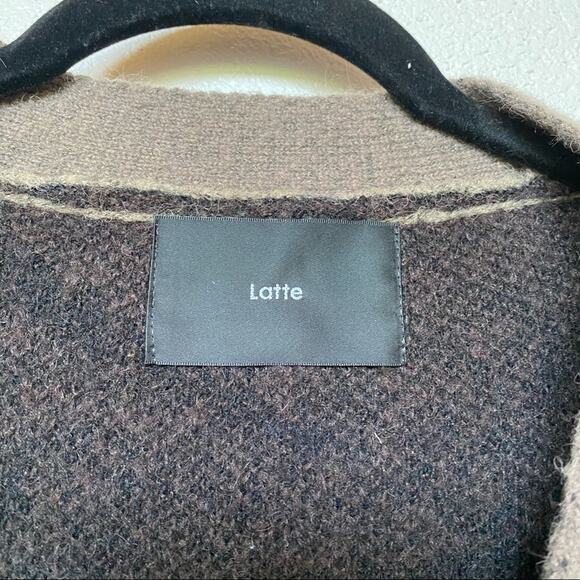 Latte Animal Print Denim Arm Cardigan Size Large - Picture 8 of 10